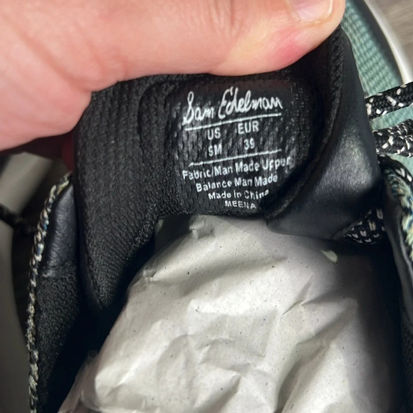 WOMEN SAM EDELMAN MEENA SNEAKER SHOES US SIZE 9 M GREEN BLACK WHITE - Picture 6 of 7